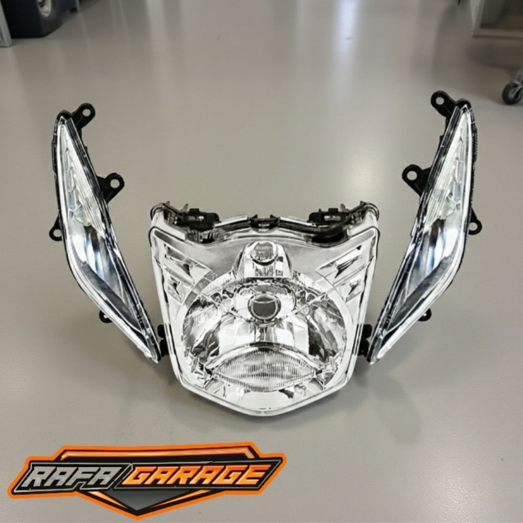 Reflektor Lampu Depan Dan Lampu Sein Satu Set Honda Beat Karbu Tahun 2008-2012