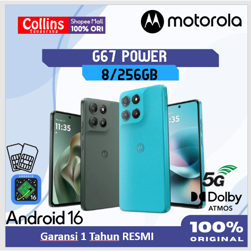 Motorola G67 Power 5G 8GB/256GB Snapdragon7s Gen2 50MP Sony LYTIA600 - 4K 32MP Selfie - 6.72" IP64 G