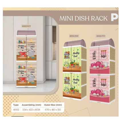RAK PIRING MINIMALIS ESTETIK PLASTIK NAIBA 4 SUSUN MINI DISH RACK
