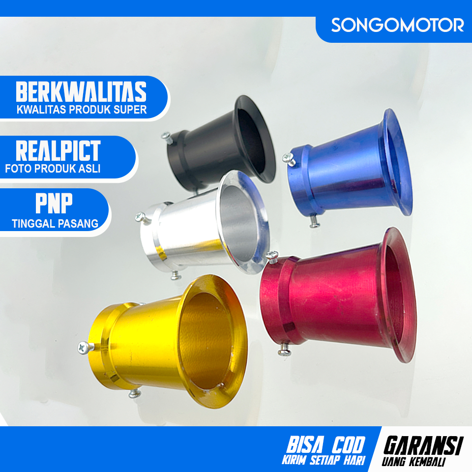 Velocity Corong Karbu PE26 PWK26 PWL26 & Throttle Body Matic | Panjang 7cm Full CNC Super