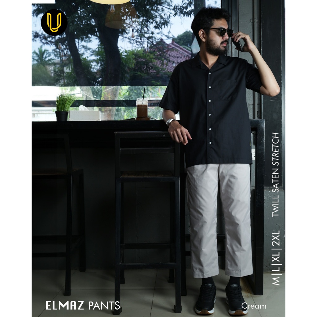 Uhud Basic - Sirwal Elmaz Sirwal Dewasa Berbahan Saten Twill Strech Lentur dan Ringan saat Dipakai