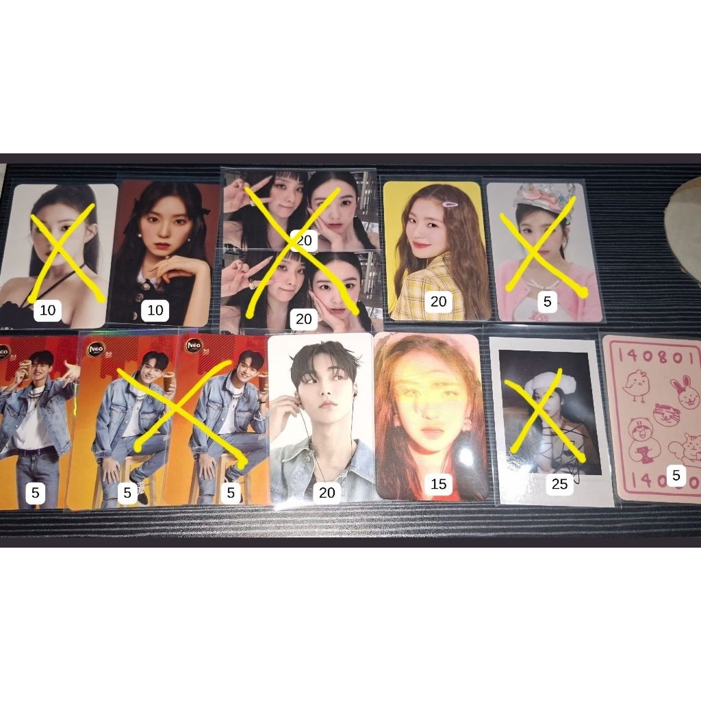 photocard irene red velvet, lucas neo coffee, seunghan