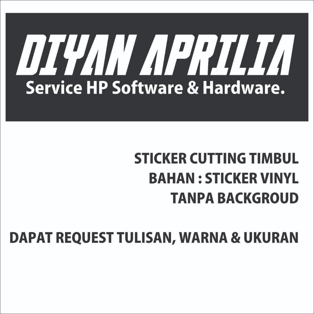 STIKER CUTTING NAMA TOKO, OUTLET, KONTER, KANTOR