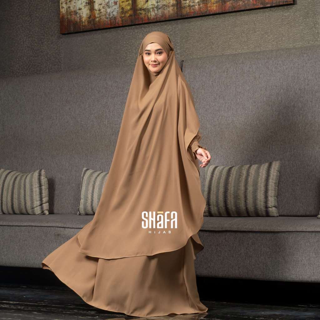 SHAFA HIJAB - Mina Gamis Abaya Set French Khimar Anti UV Outfit Syari Umrah Haji