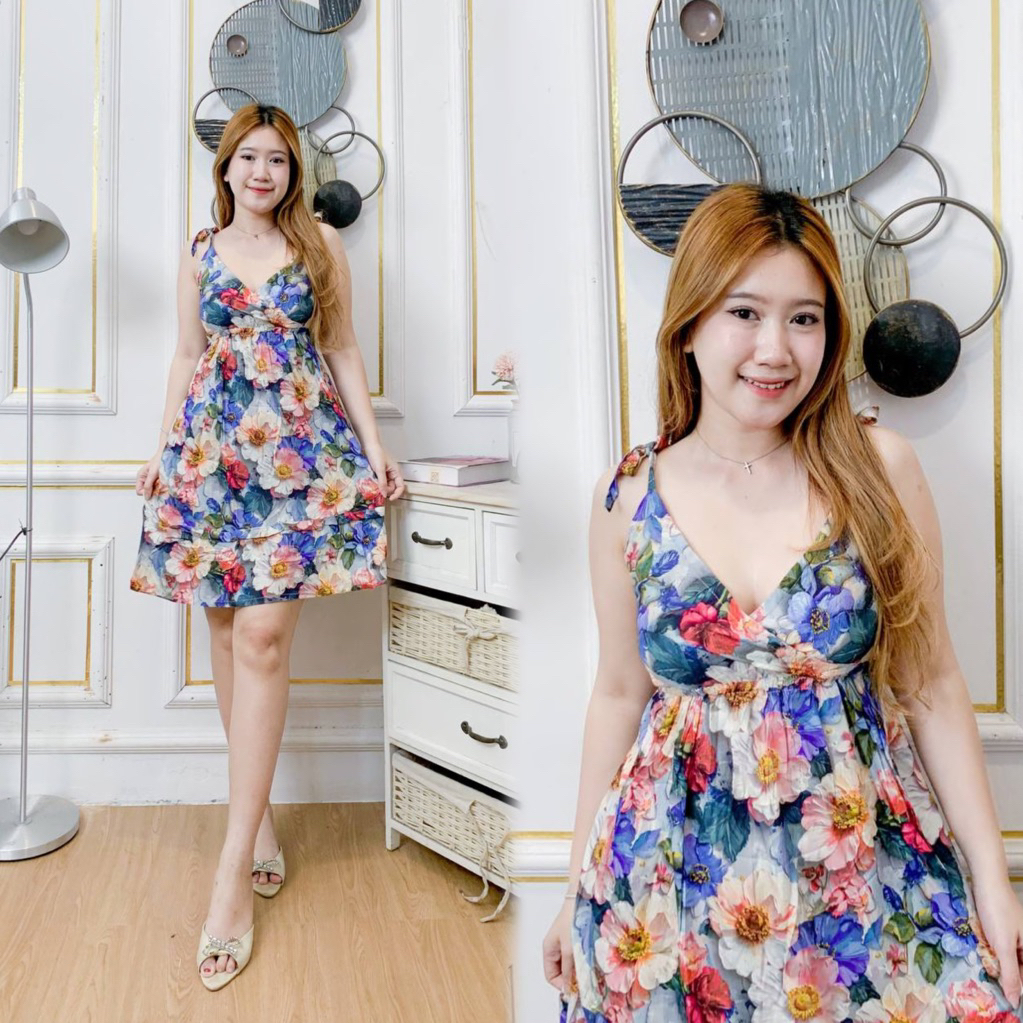 Daster Viral Bali CLARISHA Kerut Yukensi - Daster Putri Bali Pendek Rayon Adem / Dress Mini Tali Sex