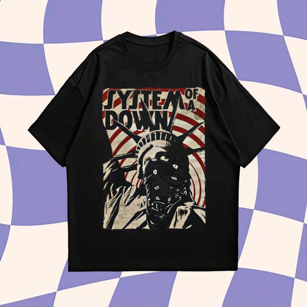 Purple Haze "System of a Down" Oversized T-Shirt | Black | Kaos Oversize | Vintage | Atasan