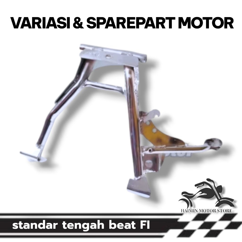 Standar Tengah dan Samping Beat FI crome standar samping Beat FI 14 Plus Berbahan Pipa Besi  Tebal H