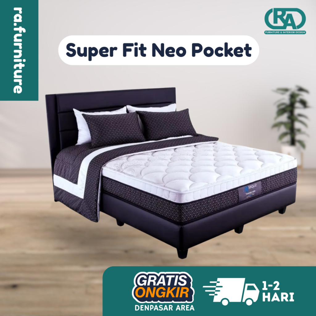 Kasur Spring Bed Super Fit Neo Pocket Set Divan + Headboard - Free Ongkir Denpasar