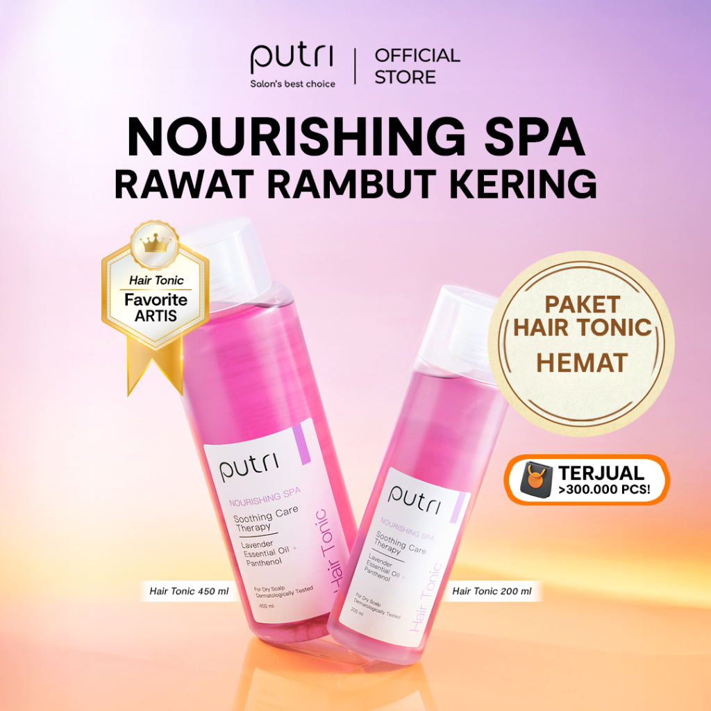 HAIR TONIC RAMBUT RUSAK Putri Anti Rusak & Kering 2pcs Hair Tonic 200ml + 450ml | Wangi Tahan Lama |