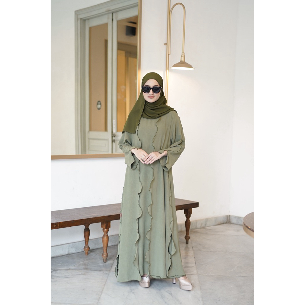 Nurali - Sabah abaya mewah simple elegant hitam umroh syar’i