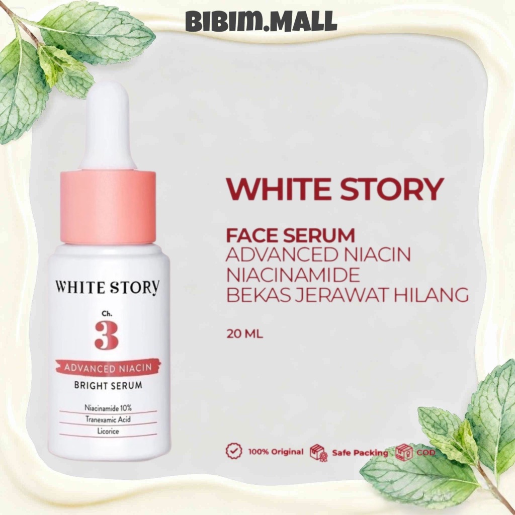 Bibim Mall White Story Brightening Serum Niacinamide 10% Licorice Pencerah Wajah Glowing Samarkan No