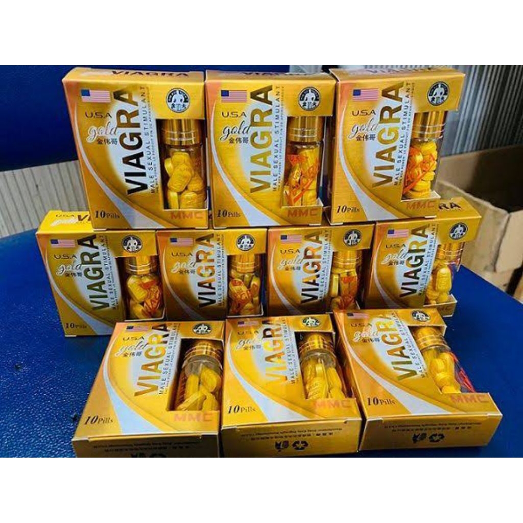 (Privasi Aman) Vigra Gold Mmc Original 1Botol 10Kapsul Obat Kuat Pria stamina Tahan Lama Herbal Ampu