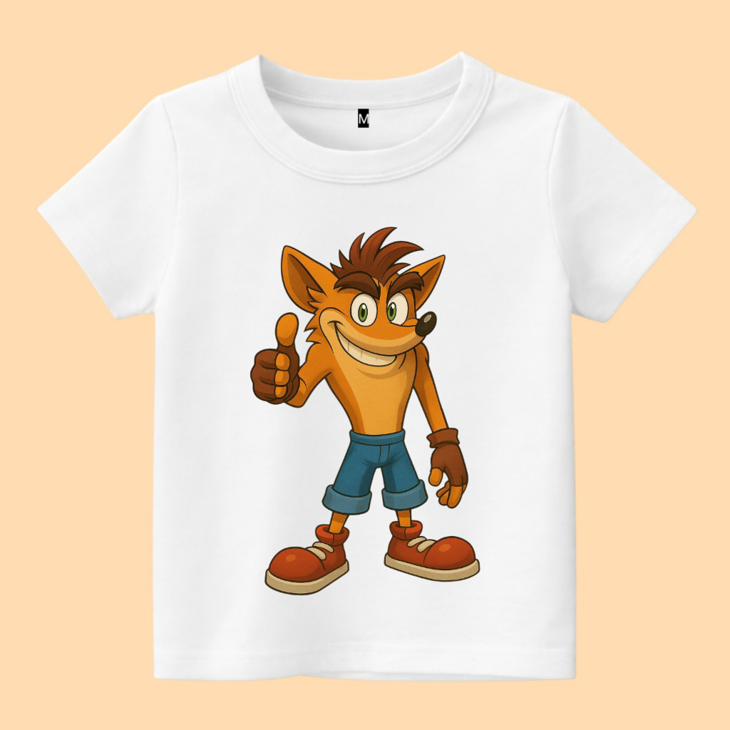 Baju kaos anak crash bandicoot