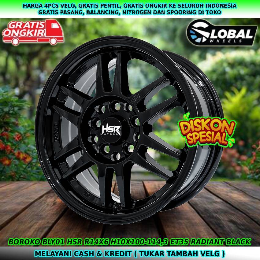 Velg R14 untuk mobil L300| Grandmax| APV| Luxio| Kuda| Kuat untuk muatan dll velg hsr bly01 R14