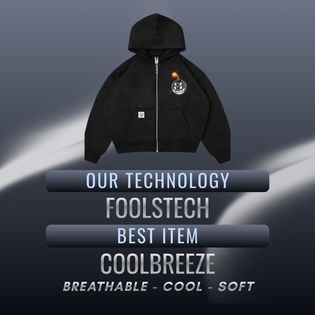 Fools Clothing - Jaket Zipper Bomb BLack | Jaket Pria | Jaket Hoodie