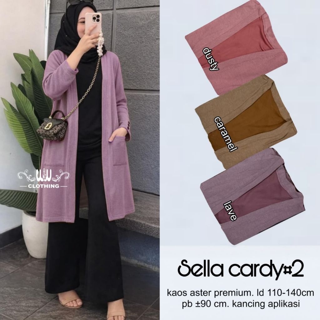 LUMCI • SELLA • FLOWER • AUSTIN CARDI BY ZAHARA OUTER CARDIGAN WANITA KAOS RAJUT