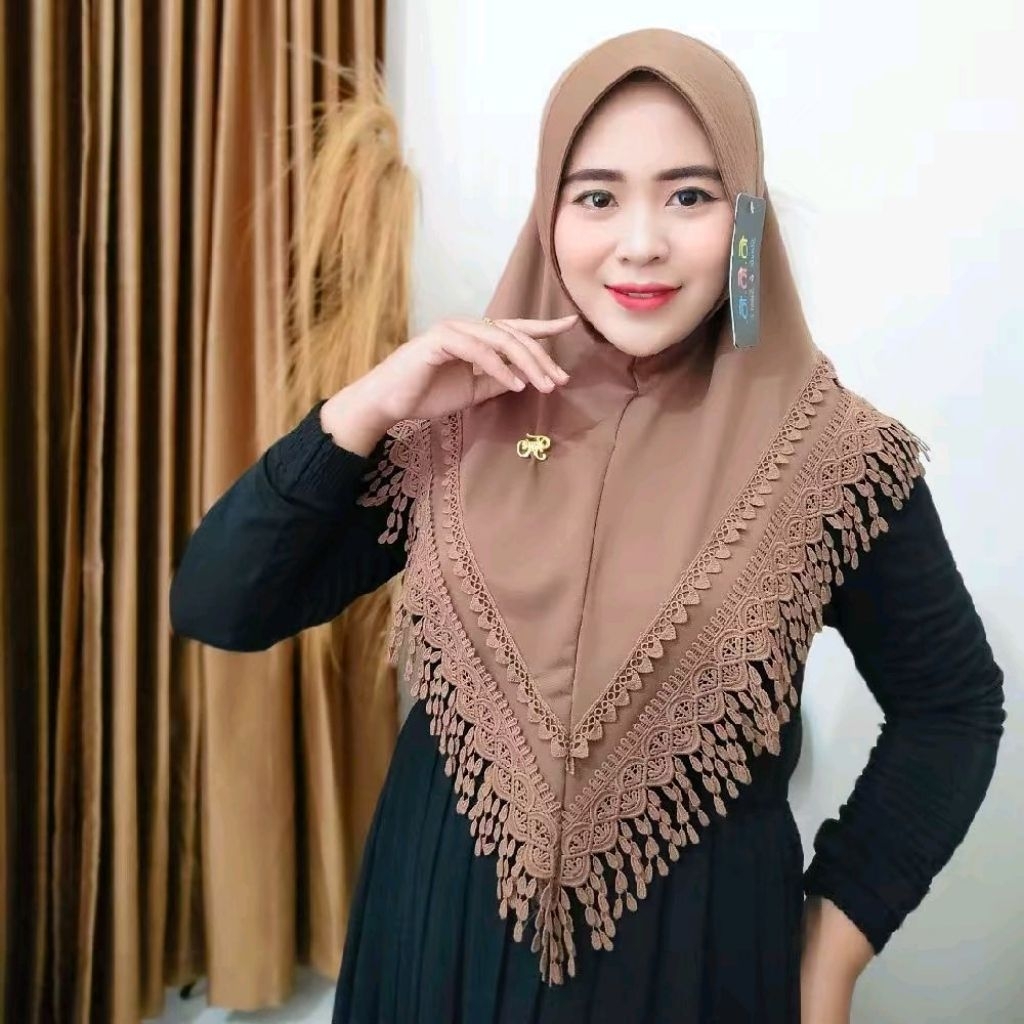 jilbab fo friska ped renda  rintik rumbai
