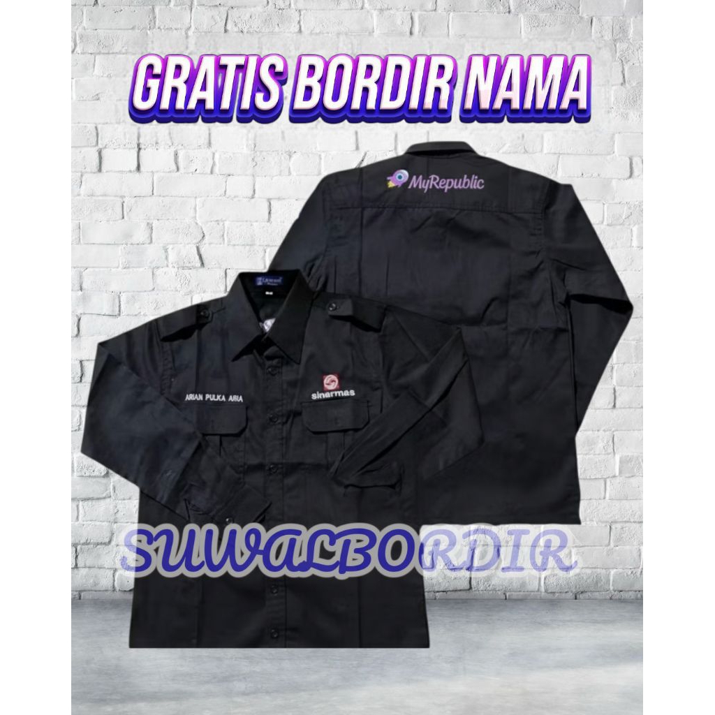 KEMEJA SINARMAS MY REPUBLIC SERAGAM SINARMAS MY REPUBLIC KEMEJA BORDIR SINARMAS KEMEJA BORDIR MY REP