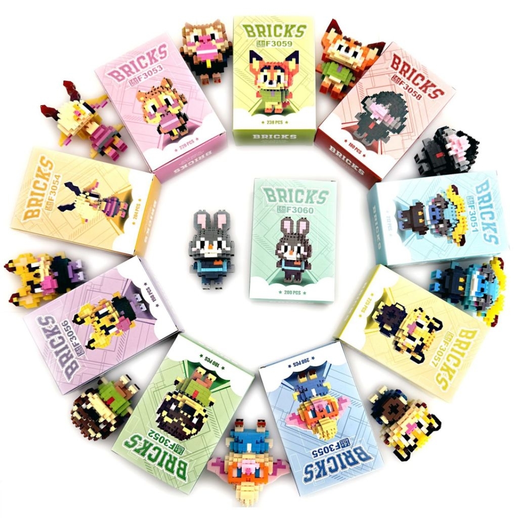 Nano Blocks Bricks Karakter Kartun Lucu Zootopia – Mini Building Blocks DIY