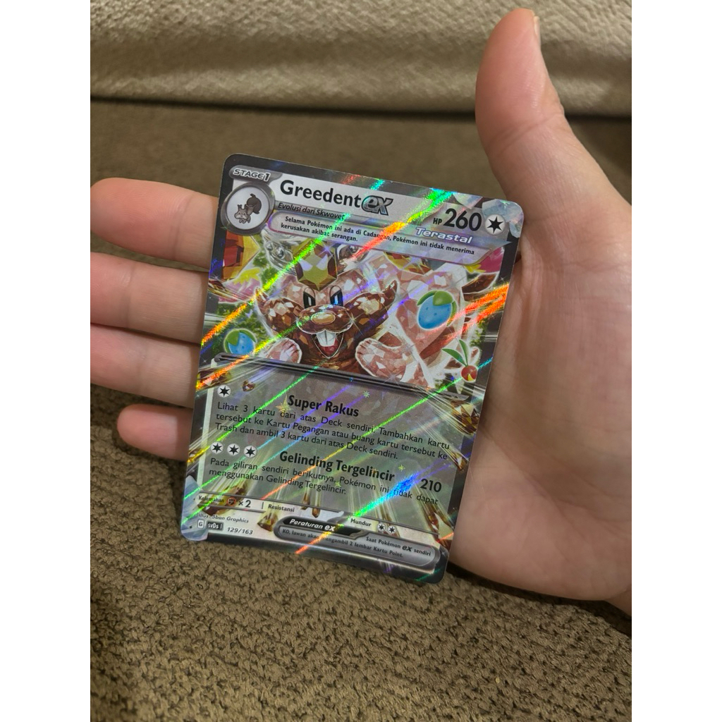 kartu pokemon Greedent eX 129/163