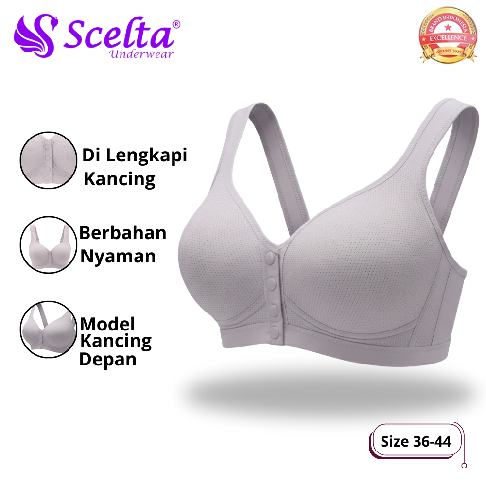 Scelta - Comfort Bra Kancing Depan Tanpa Kawat Adem Nyaman Size 36-44 | BH SC MPB1916