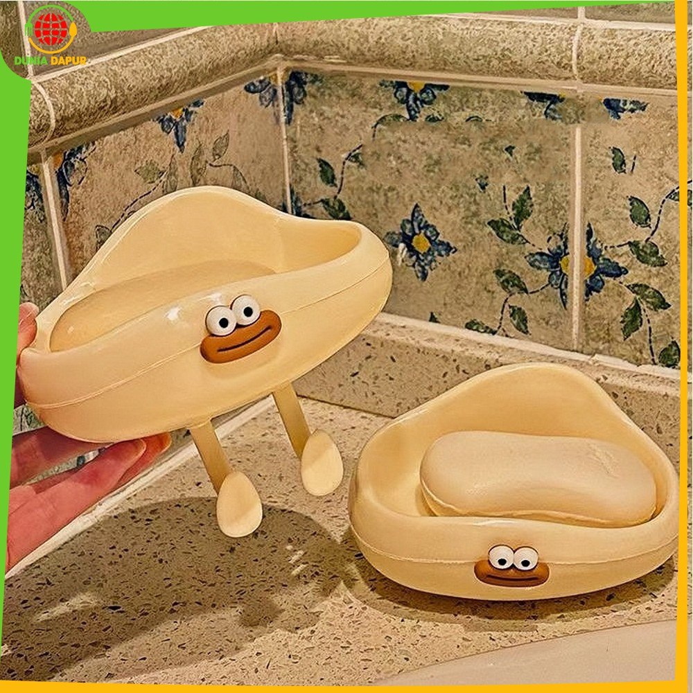 Tempat Wadah Sabun Mandi Batang Lucu Motif Awan Tanpa Paku / Rak Sabun Kamar Mandi / Kotak Sabun Din