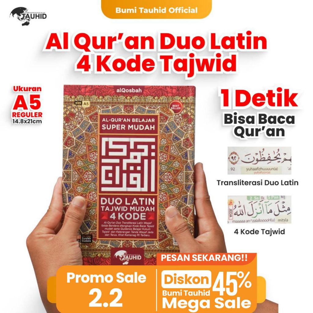 AlQuran Duo Latin ukuran A5 4 Kode Tajwid Al Quran Latin dan Terjemah full 30 Juz