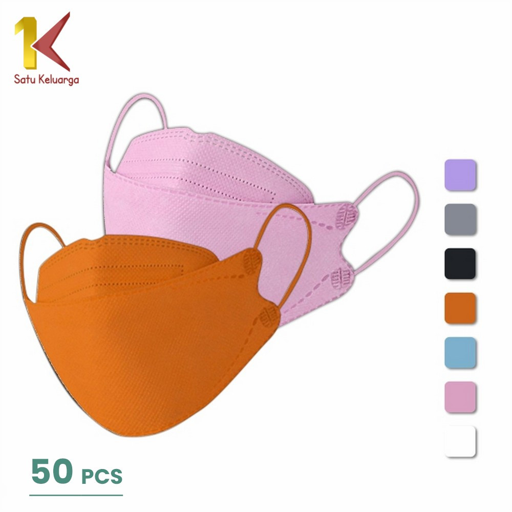 Satu Keluarga Masker KF94 4Ply C277 Protective Face Mask Isi 50Pcs Masker Kesehatan Masker Sekali Pa