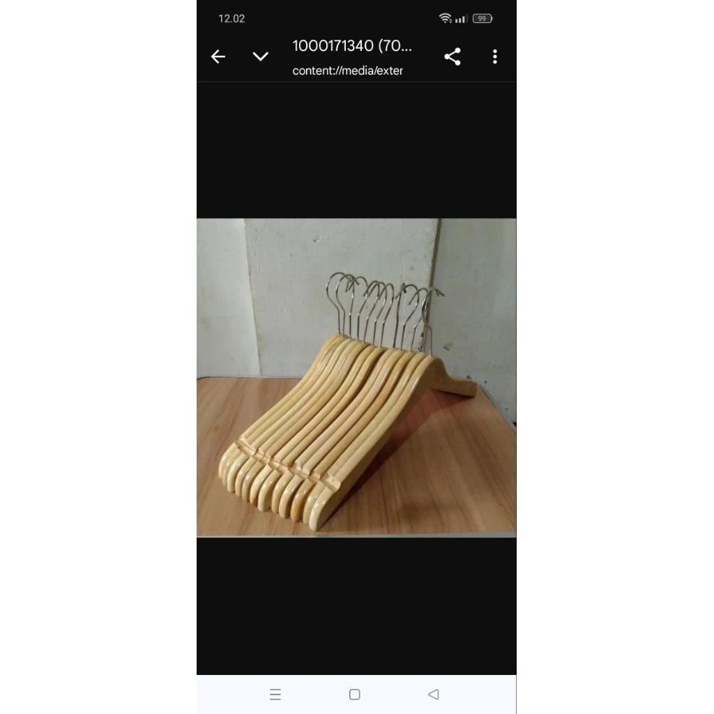 Hanger Kayu Natural untuk Dewasa, Desain Elegan dan Tahan Lama, Bekas toko thrift