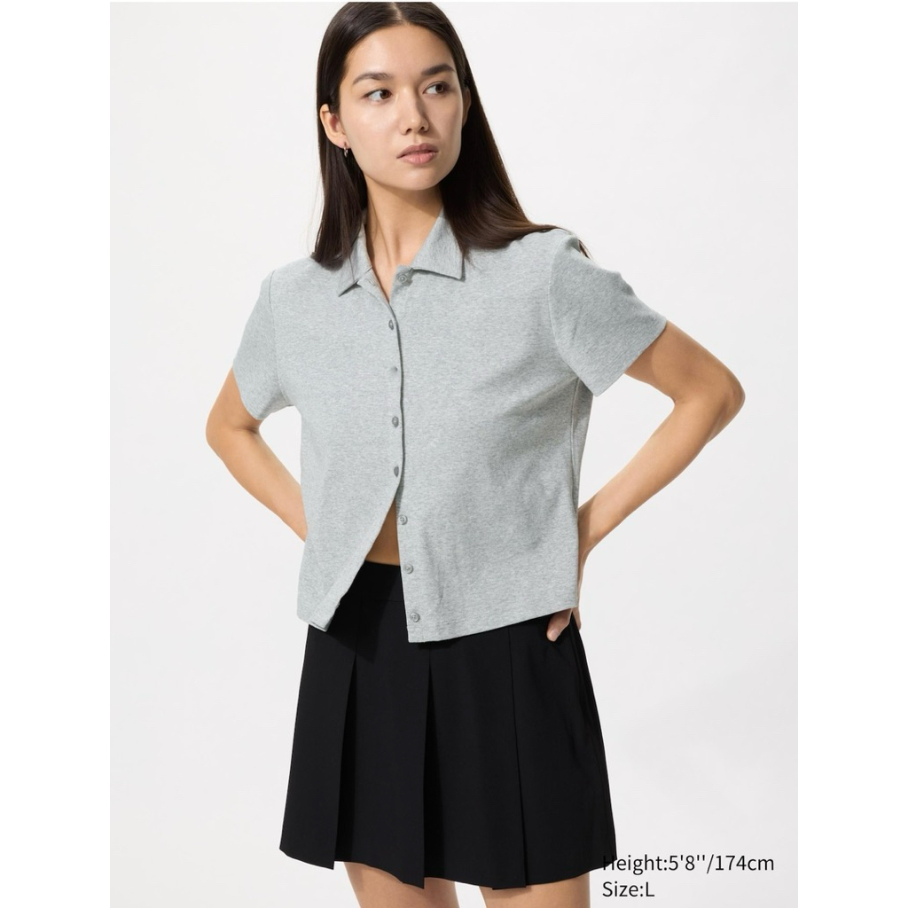 SALE‼️ UNIQLO KEMEJA WANITA POLO MINI LENGAN PENDEK
