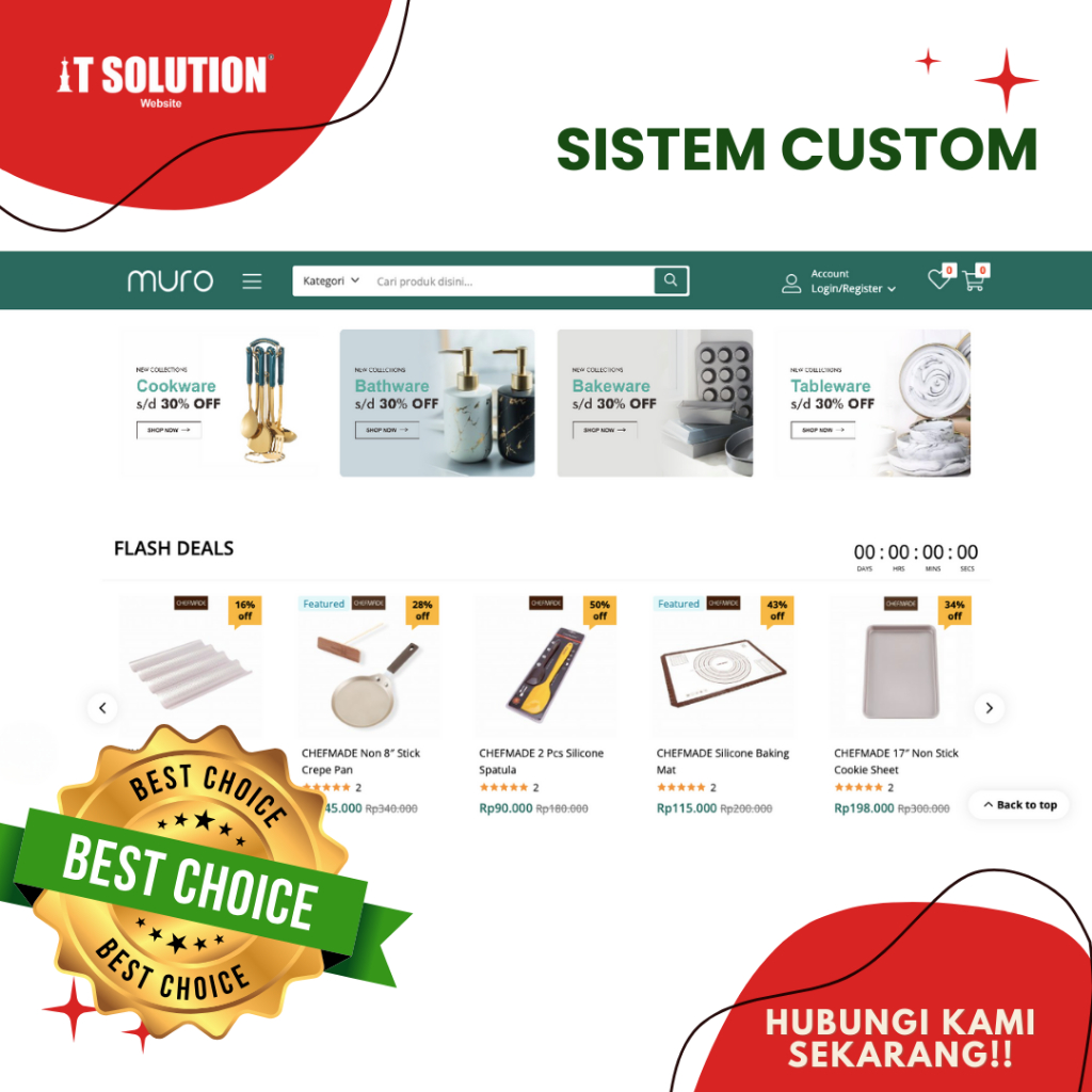 Website Toko Online Support Optimasi, Bergaransi