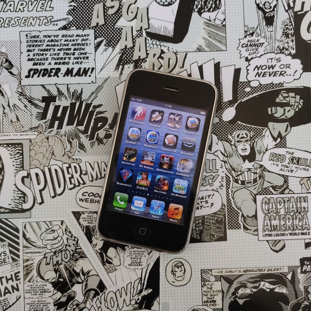 iPhone 3GS 8GB Hitam Baterai Awet Full Game Jadul