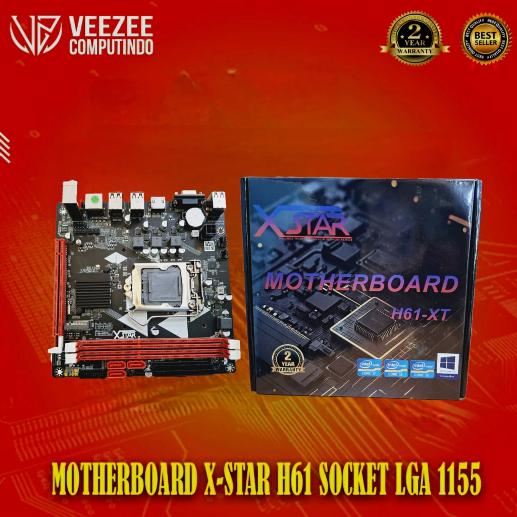 motherboard Mobo MB X-Star H61 LGA 1155 slot NVMe baru murah garansi