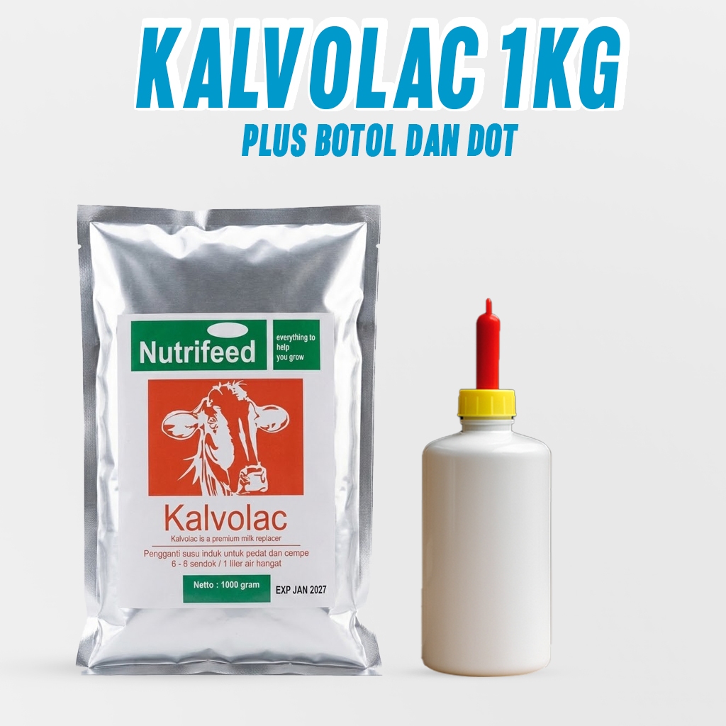 KALVOLAC SUSU HEWAN KAMBING CEMPE DOMBA SAPI SUSU KALVOLAC 1KG + BOTOL + DOT