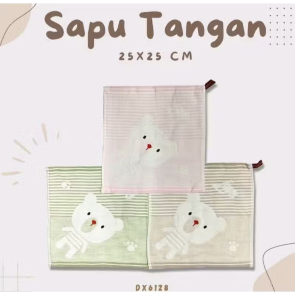 Papio - [3 PCS] Saputangan handuk DIXON 25x25 Lap handuk kecil muka tangan katun Jepang halus lembut