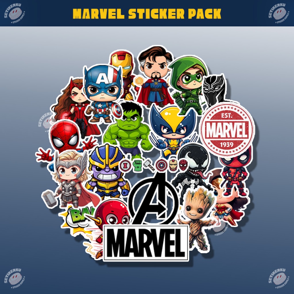 21pcs MARVEL Sticker Pack | stiker marvel aesthetic