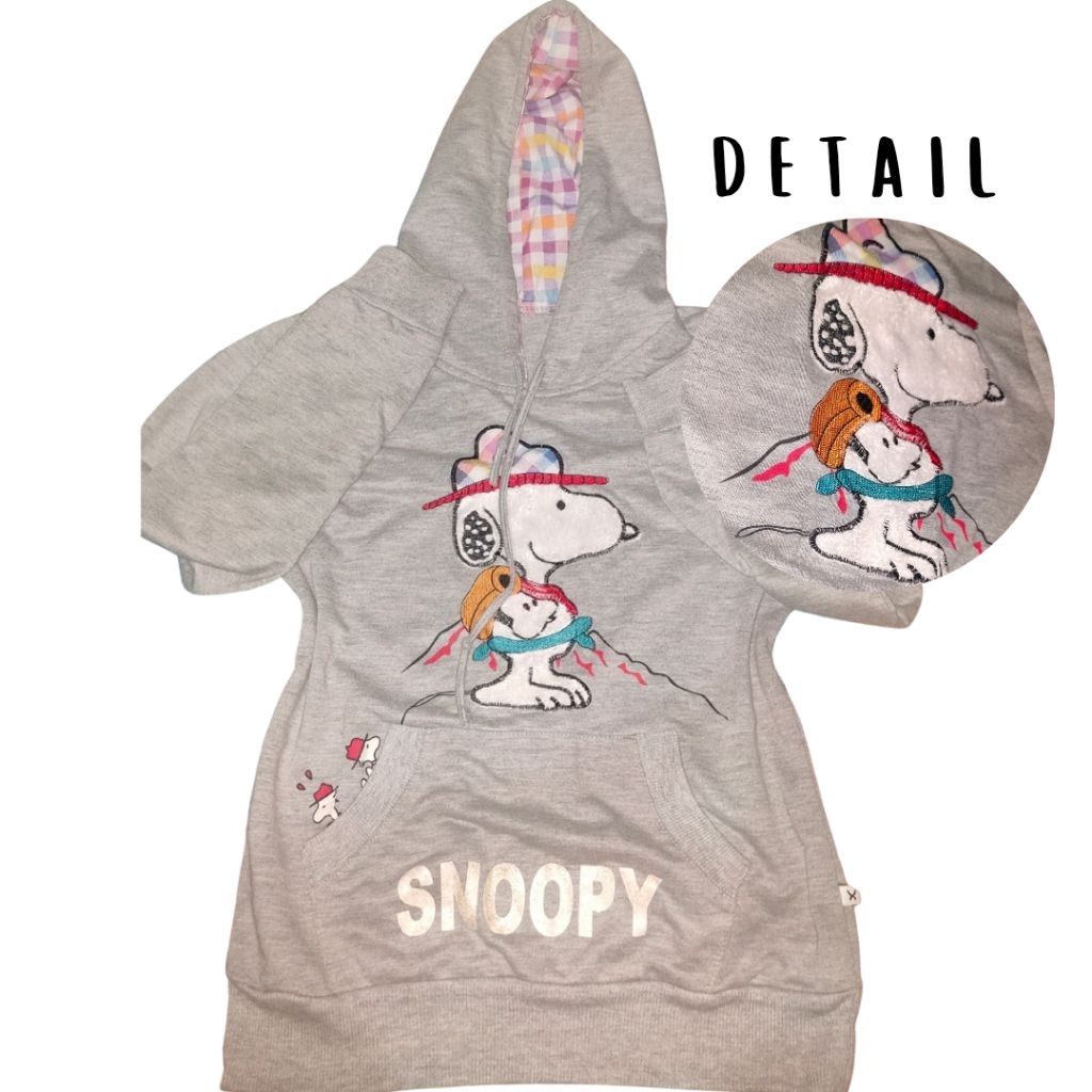 HOODIE SNOOPY ABU BORDIR | PRELOVED | BACA DESKRIPSI