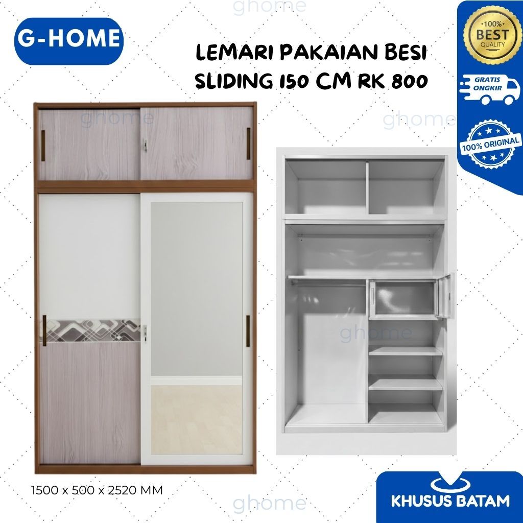 LEMARI PAKAIAN BESI SLIDING 150 CM