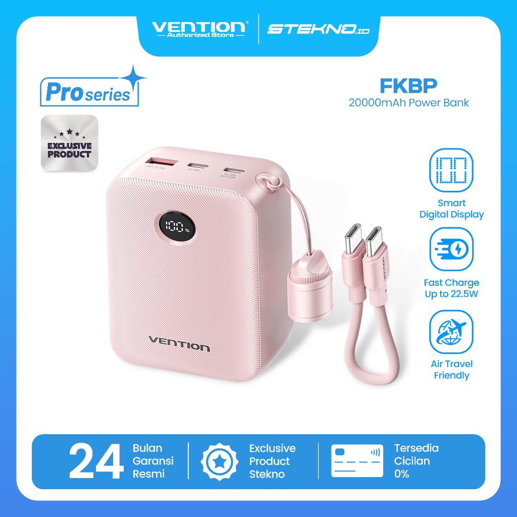 Vention Powerbank Pro Series 10000mAh 20000mAh 22.5W Fast Charging USB-C USB-A iPhone Android Airlin