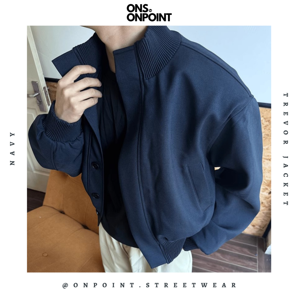 [ONS BY ONPOINT] Trevor Jacket - jaket bahan pria jaket varsity pria leather jacket baseball jaket v
