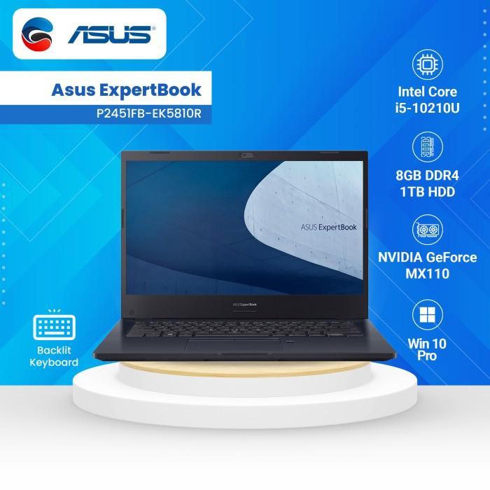 ASUS Laptop ExpertBook P2451FB-EK5810R Intel Core i5 10210U 8GB 1TB HDD 14" FHD MX110 Windows 10 Pro