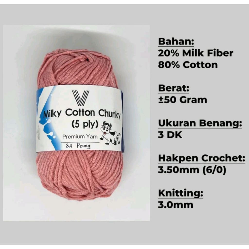 Benang rajut milk cotton