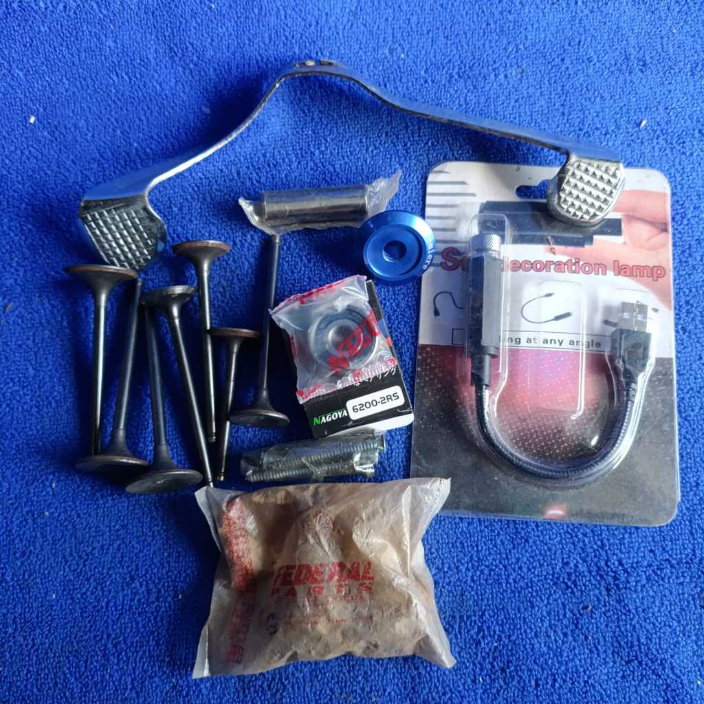(60E) PAKET KLEP SET BOSH TROMOL RING PISTON BEARING 6200 PEDAL OPERAN SESUAI FOTO Edisi Bersih Bers