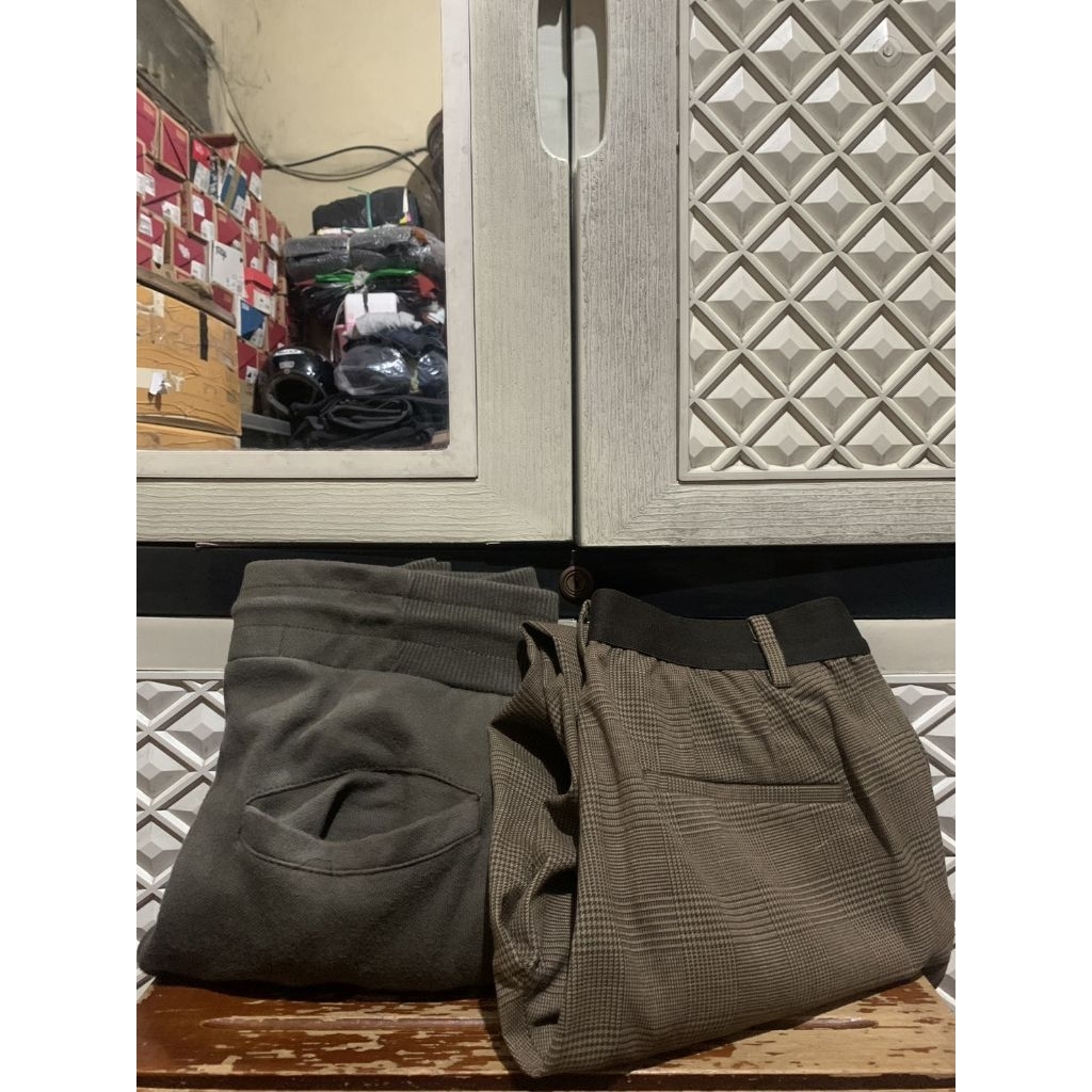 ORIGINAL TROUSERS COMFORT TARTAN ZARA SLIM JOGGER PANTS BIKER UNIQLO TWILL COTTON SKINNY ANKLE STRET