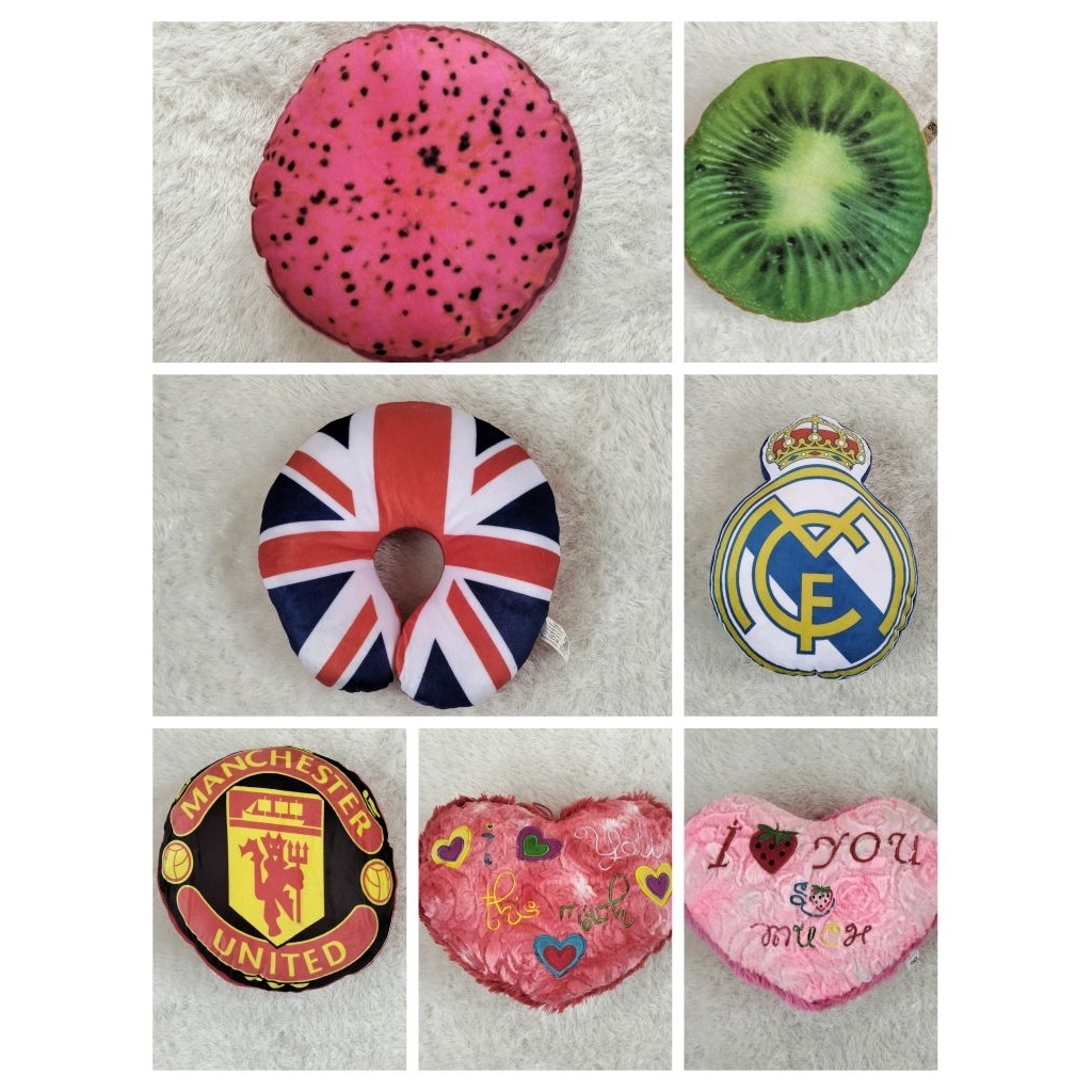 NEW Bantal boneka club bola, bantal leher, bantal buah, bantal love cuci gudang Kado valentine, hadi