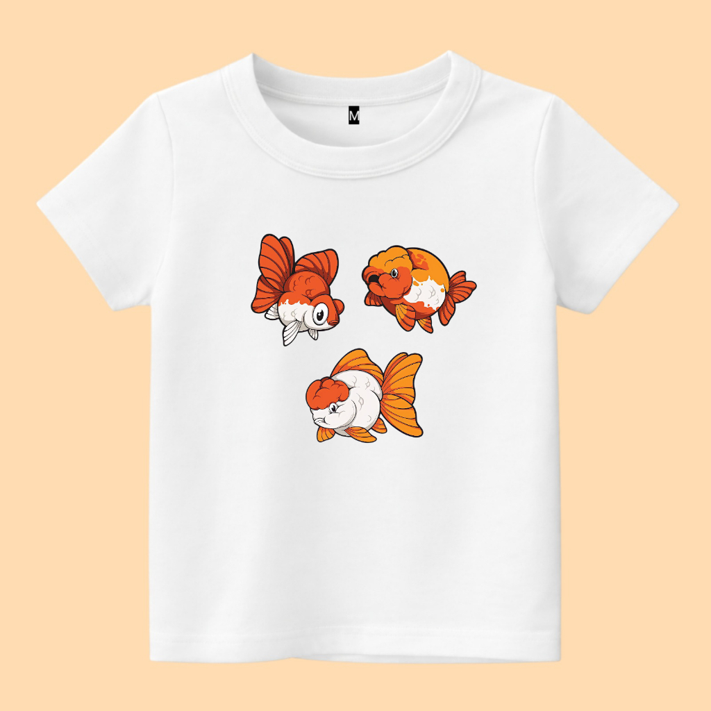 Baju kaos anak ikan mas koki kartun lucu