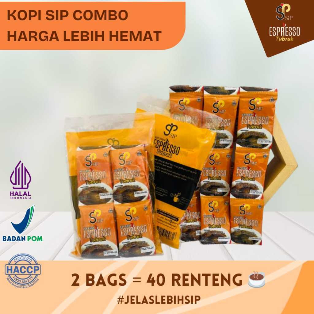 Kopi Espresso Tubruk Bundling - 2 bags (40 sachet)