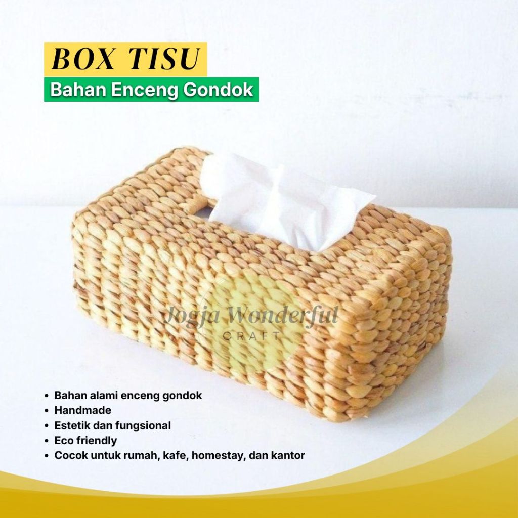JOGJA WONDERFUL / Tempat Tissue / Tisu Anyaman Enceng Gondok