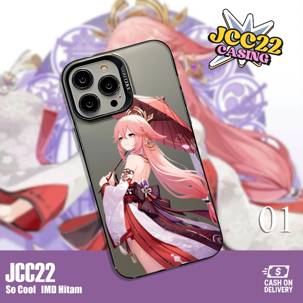 Casing Case Handphone Socool IMD Hybrid Motif Yae Miko Game Genshin Impact  Untuk Samsung A06 A07 A5
