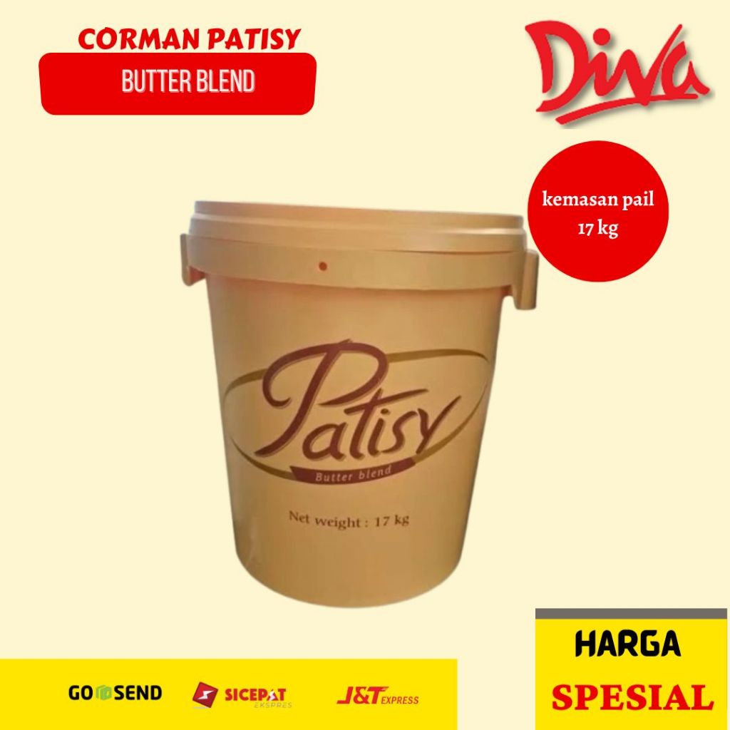 Butter Blend Patisy Corman 1 PAIL (17KG) | Corman Patisy - Aroma Khas, Rasa Tawar, Campuran Kue